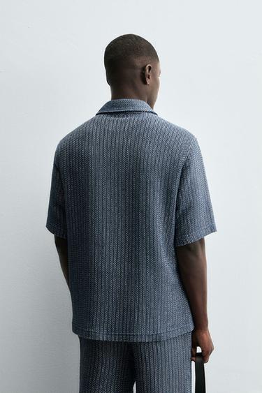 CHEMISE POLO STRUCTURÉE - Bleu de Zara - Image 2