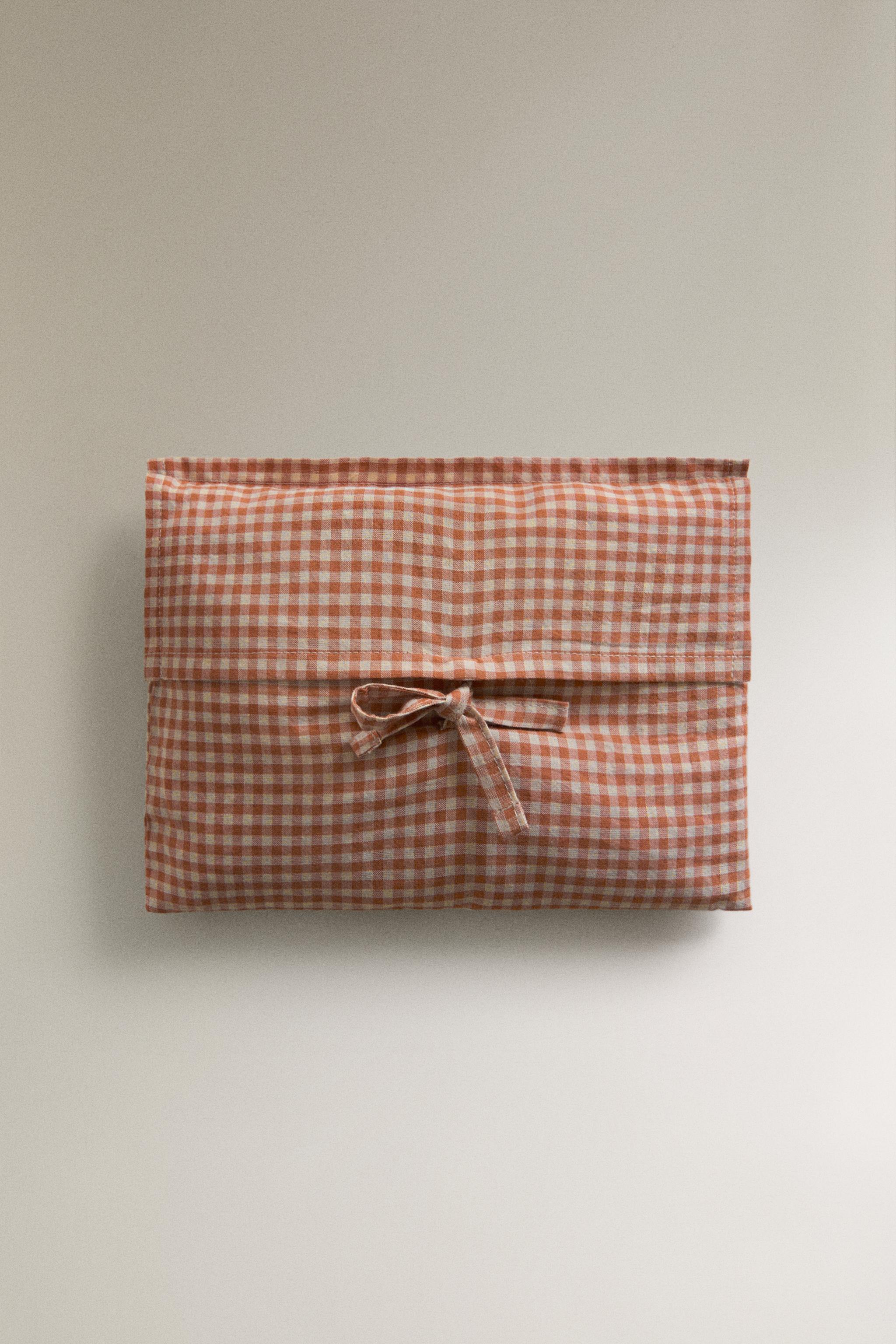 Zara GINGHAM COTTON BABY CHANGING MAT COVER — фото 4