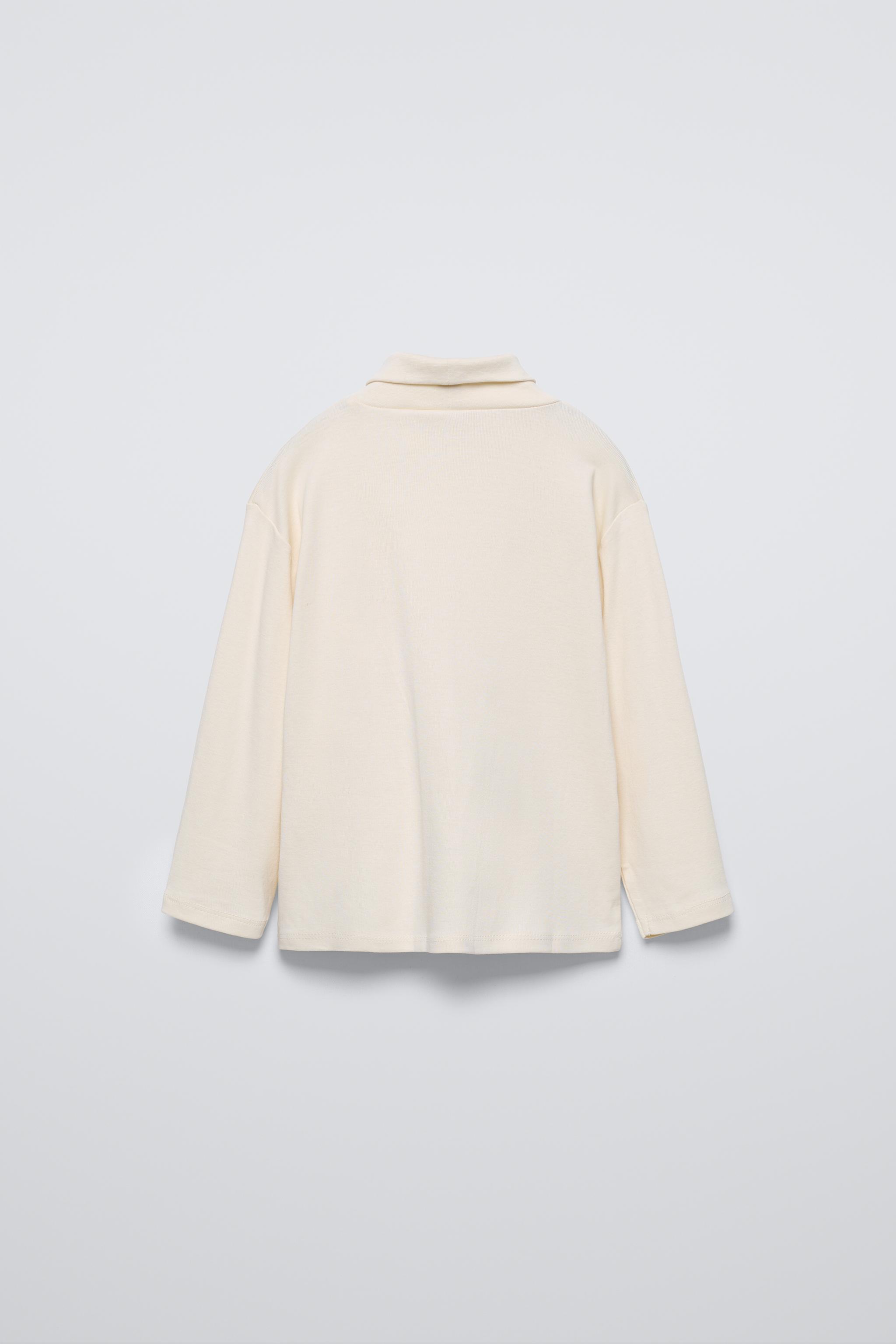 PLAIN TURTLENECK T SHIRT Ecru ZARA United Kingdom