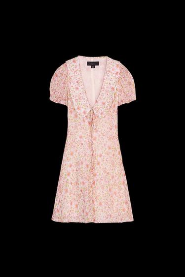 KURZES KLEID MIT PRINT UND BUBIKRAGEN - Hellrosa von Zara - Bild 0