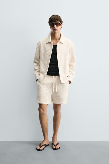 JACQUARD OVERSHIRT - Ecru by Zara - Image 0