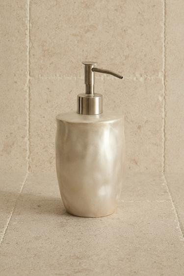 SHINY CERAMIC SOAP DISPENSER - Silver by Zara
