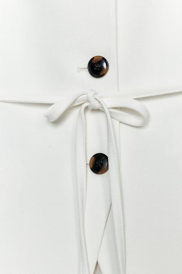 Zara BEADED BELT VEST - Ecru