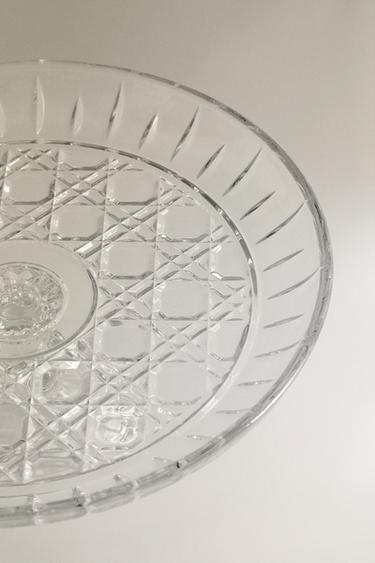 GLASS SERVING DISH WITH RAISED DIAMOND DESIGN - 990 by Zara - Image 2