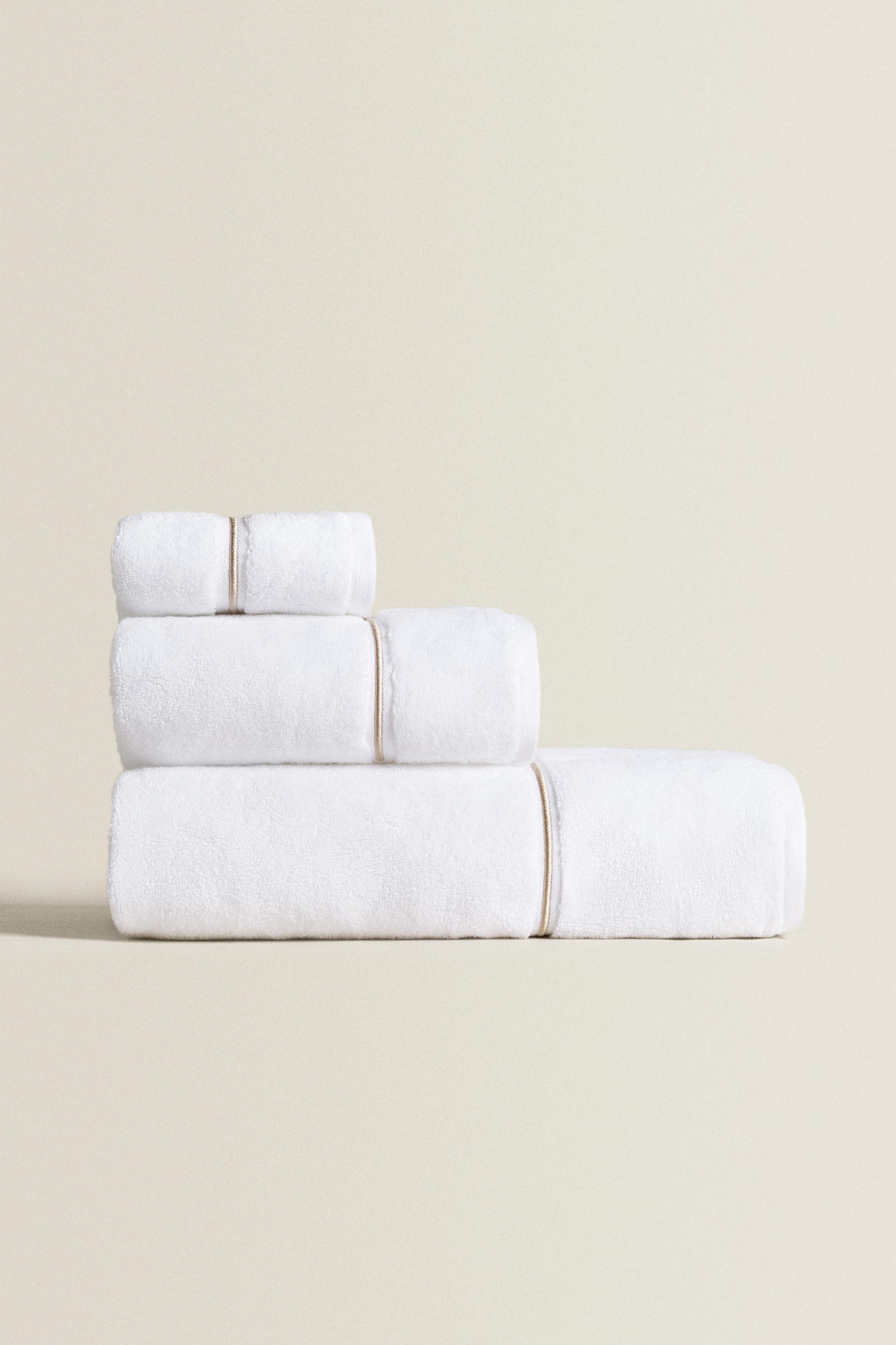 ASCIUGAMANO BAGNO SMERLO RICAMATO Beige ZARA Italia Italy