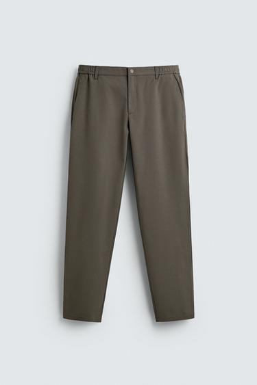 Zara SLIM FIT STRETCH PANTS - Brown / Taupe