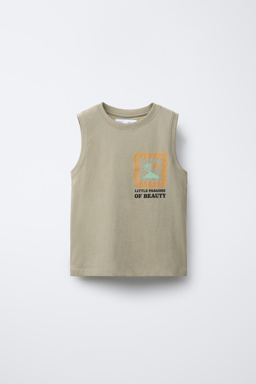 SLEEVELESS PRINTED TOP