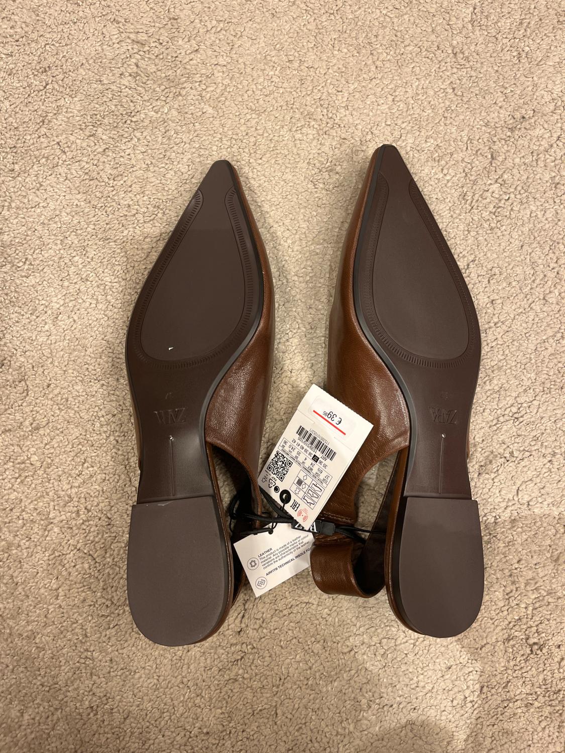 POINTED LEATHER SLINGBACK PUMPS - Image 2