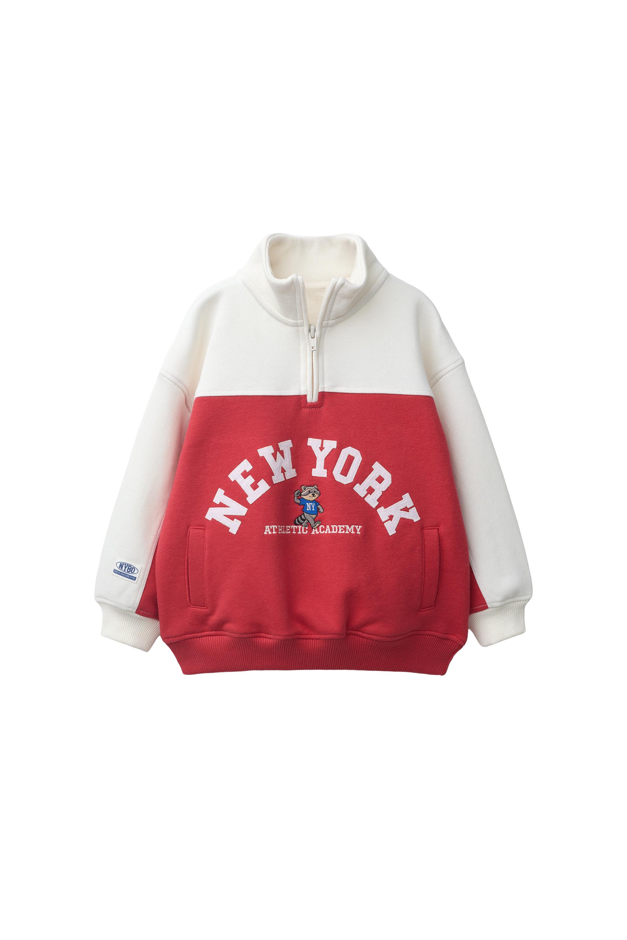 EMBROIDERED SWEATSHIRT - Red | ZARA Singapore