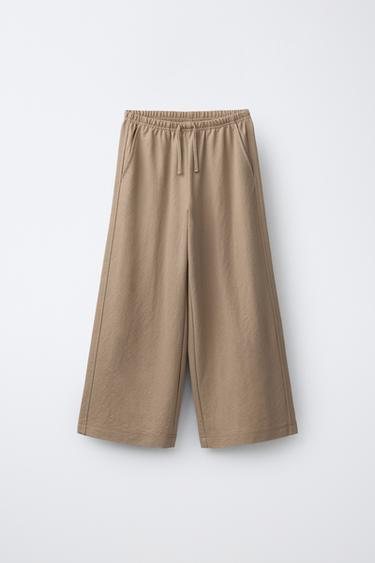 FLOWING WIDE-LEG TROUSERS - Light camel by Zara