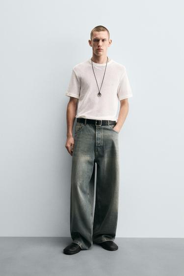 OPEN TEXTURED T-SHIRT - White by Zara - Image 0