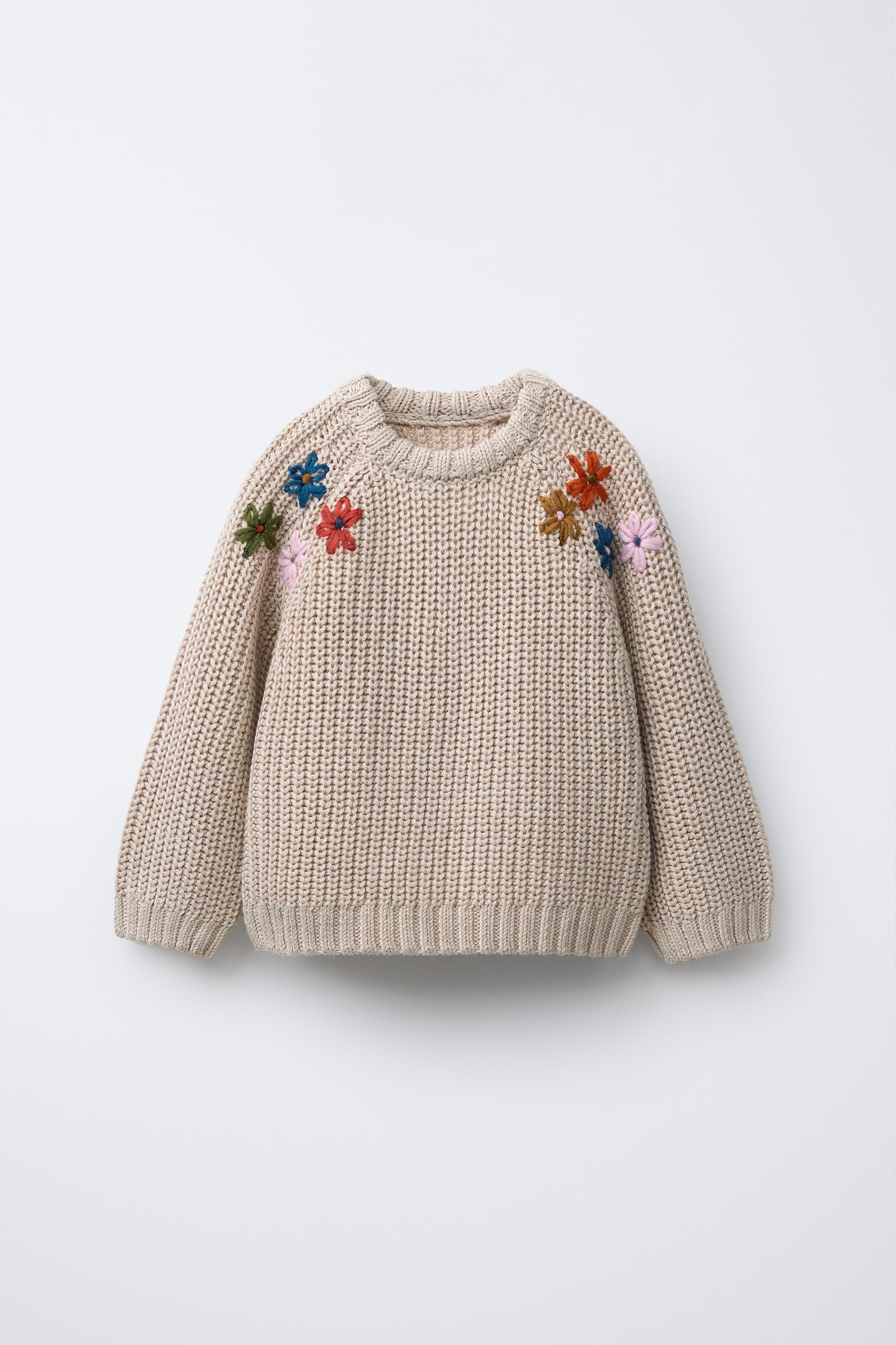 EMBROIDERED FLORAL KNIT JUMPER