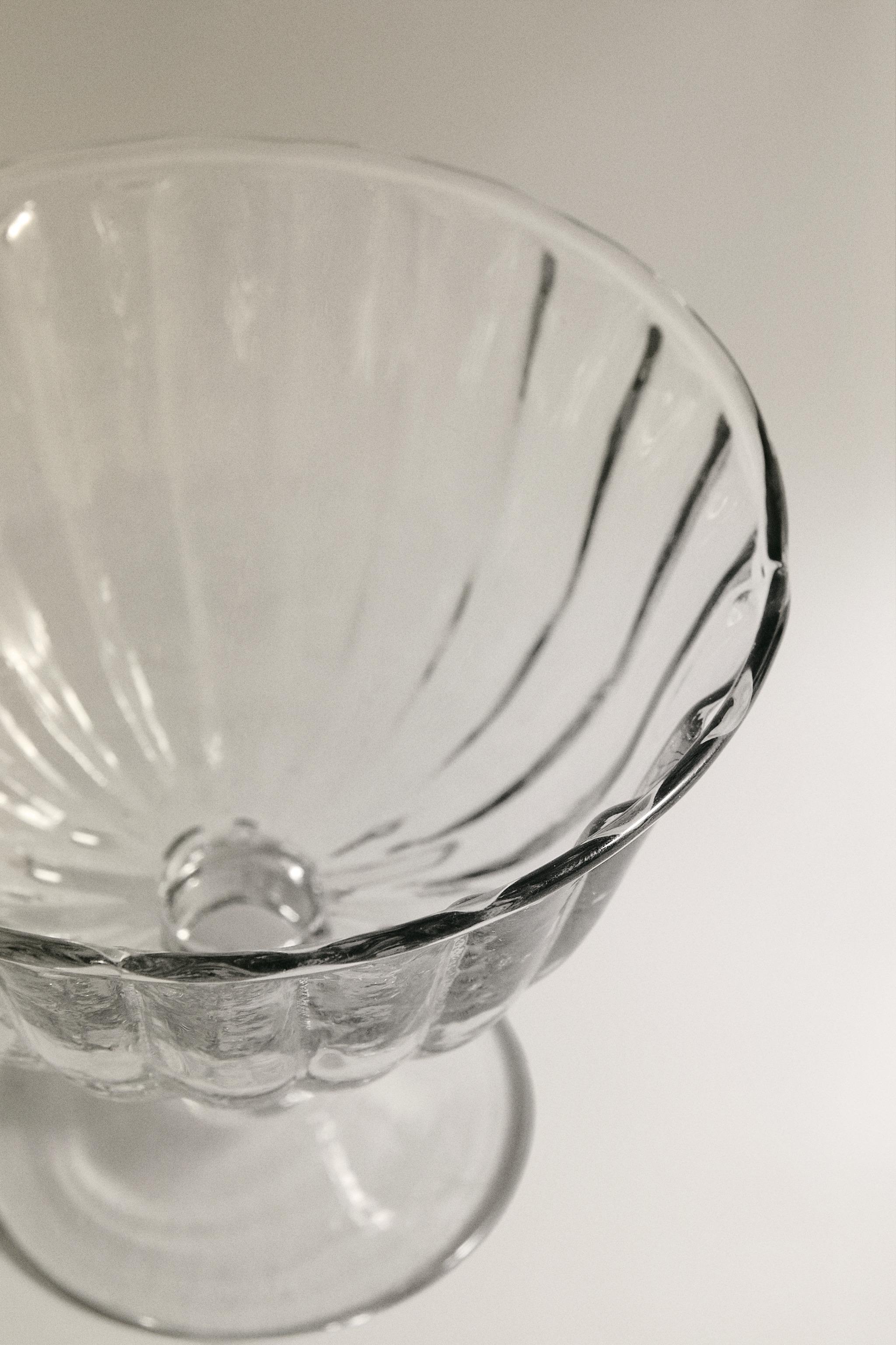 COUPE À DESSERT EN VERRE RAYÉ