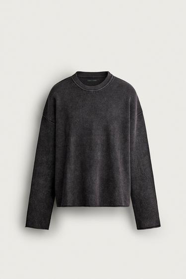 WAFFLE STRUCTURE JUMPER - Faded navy by Zara