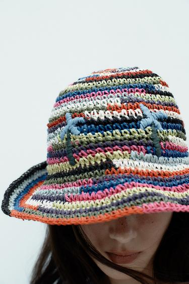MULTICOLOURED BRAIDED BUCKET HAT - Multicoloured by Zara - Image 1