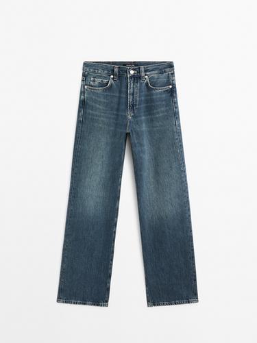 Zara High-waist wide-leg jeans - Mid-blue