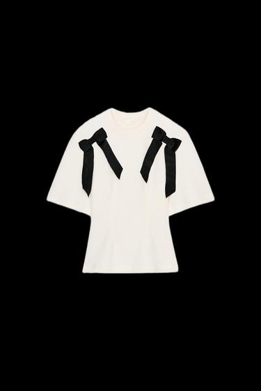 SOFT TIE TOP - Oyster-white by Zara - Image 0