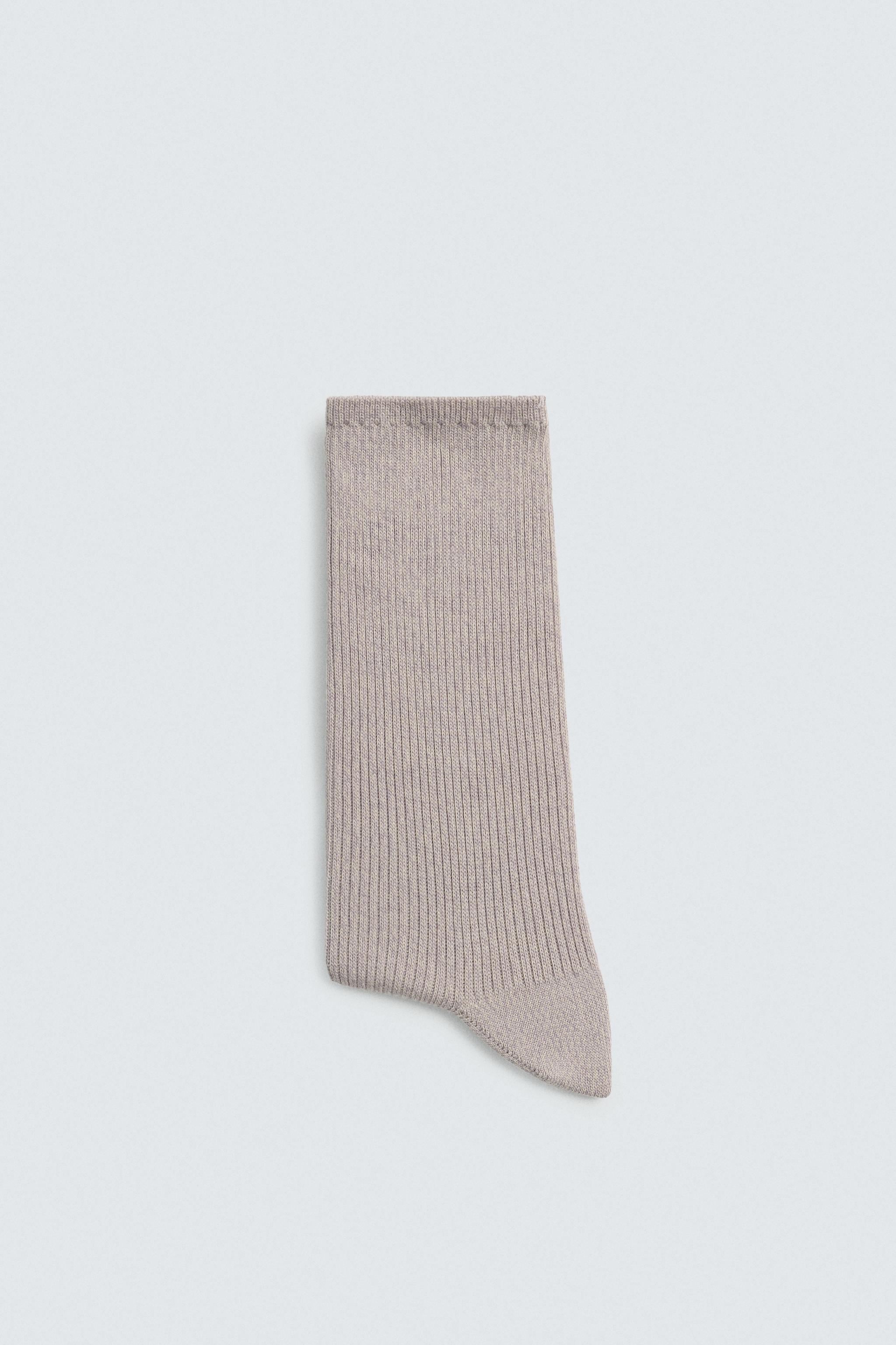 RIBBED COTTON BLEND SOCKS