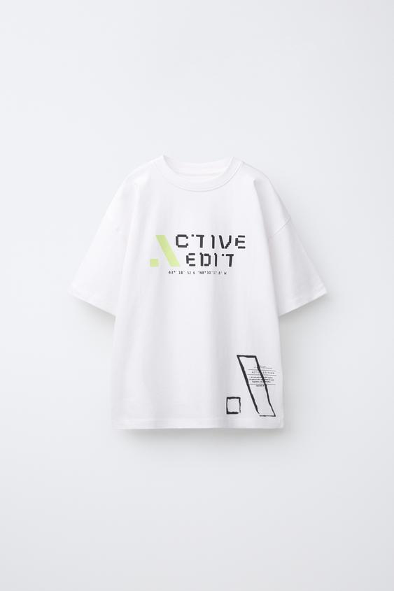 SPORTY PRINT T-SHIRT - White by Zara - Image 0
