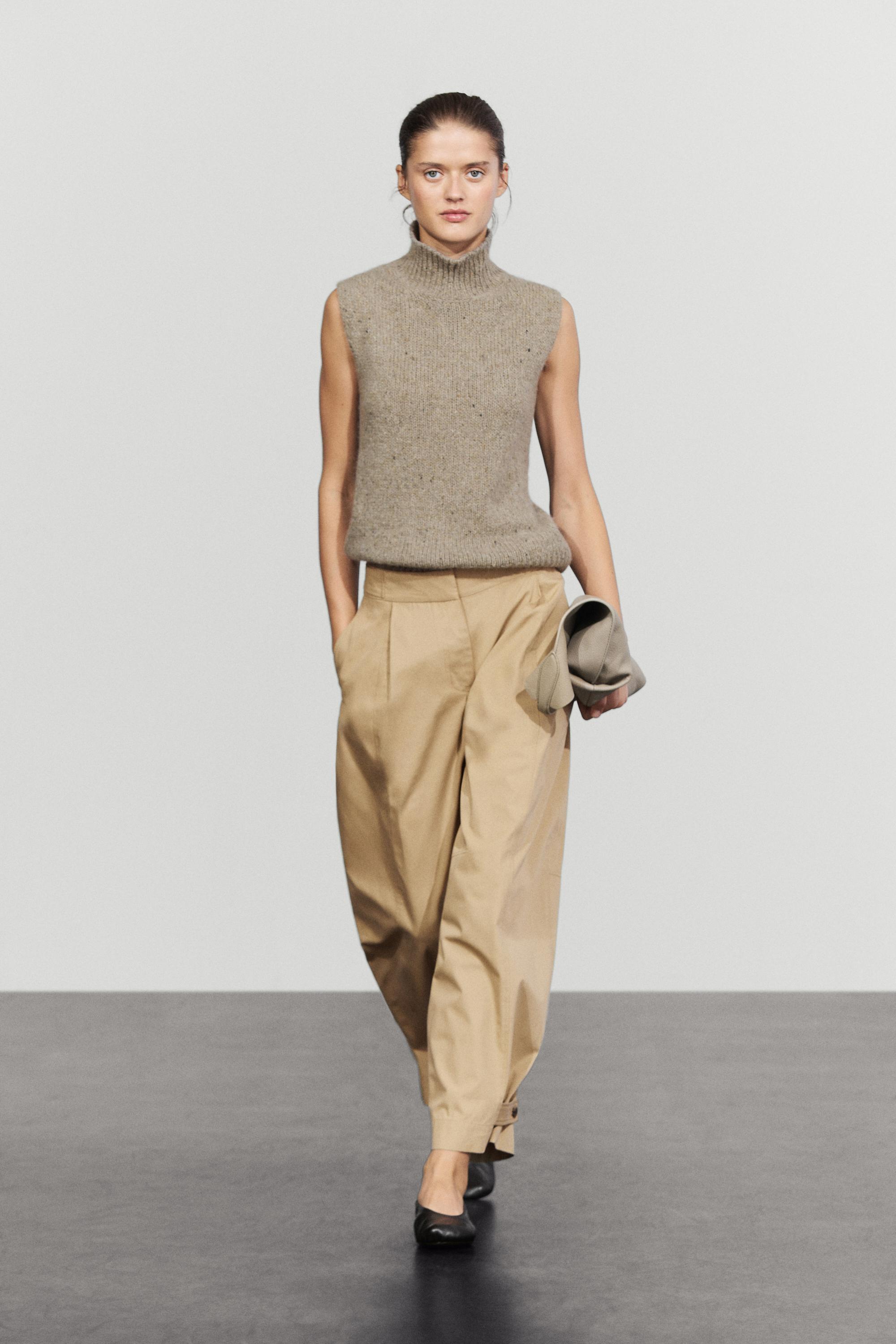 Pantalon barrel à détail bas 100 % coton