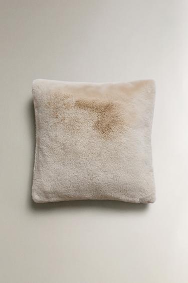 FAUX FUR CUSHION COVER - Light beige by Zara - Image 0