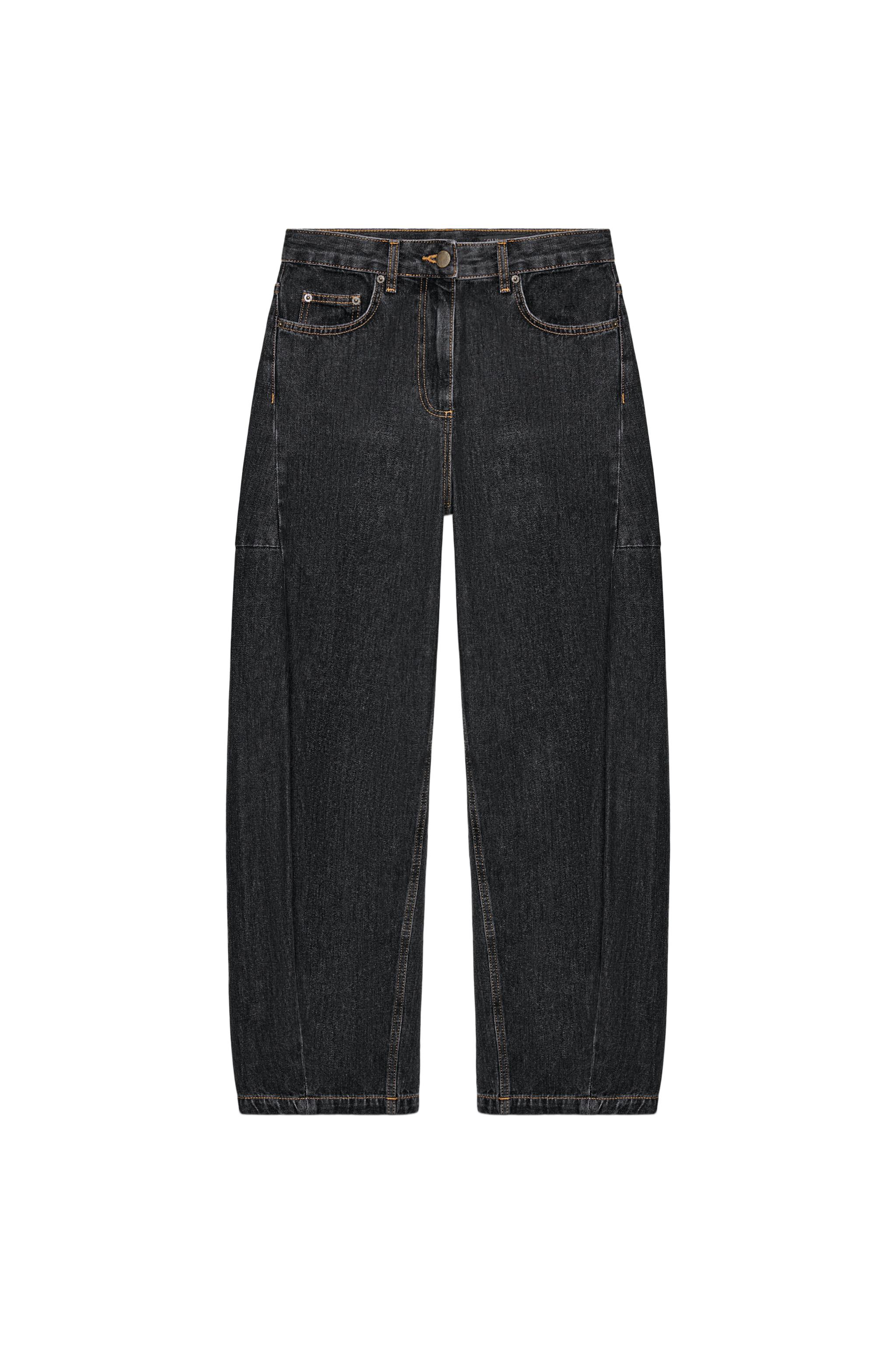 ZW COLLECTION MID-RISE ANKLE BALLOON JEANS - Black | ZARA United