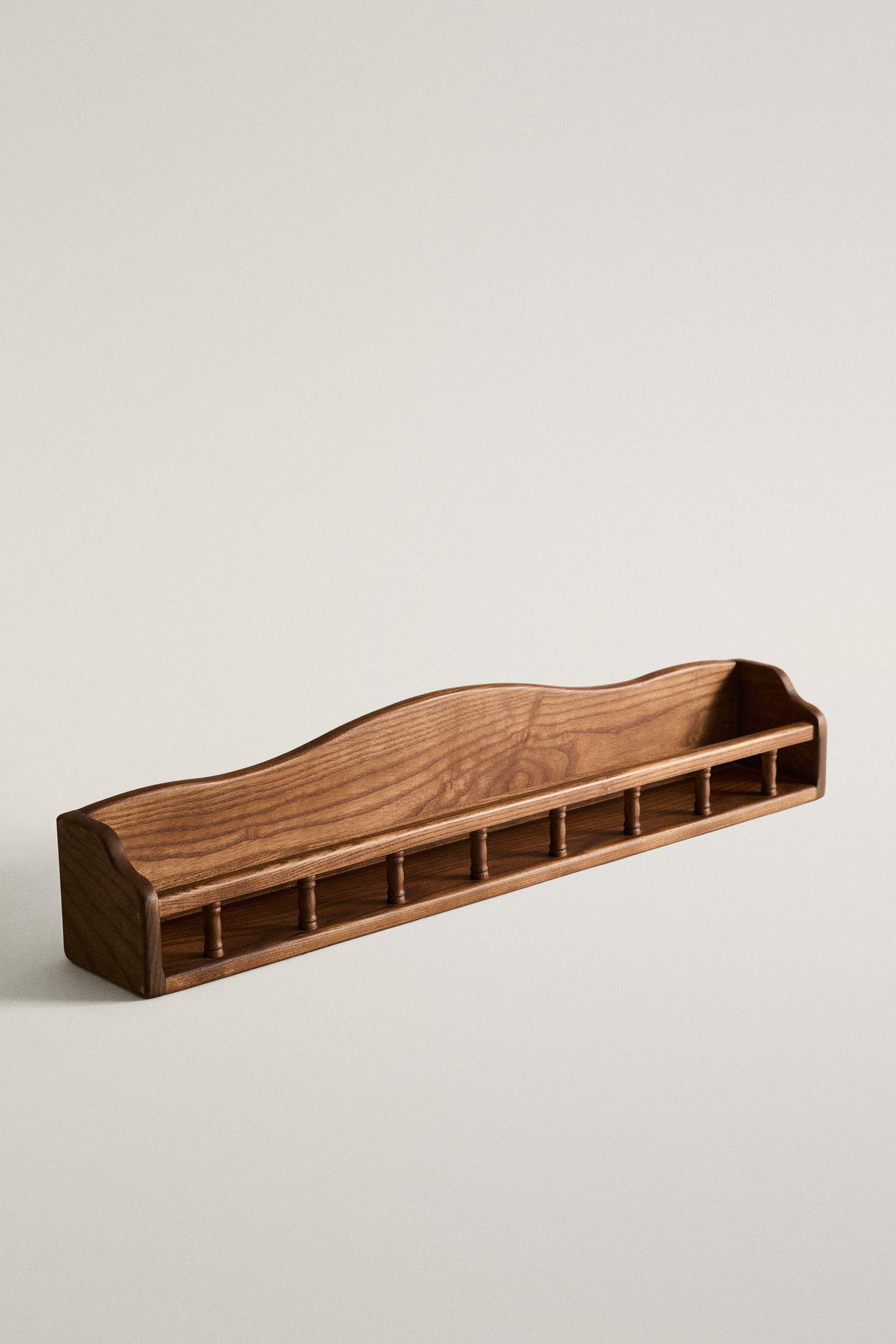 KIDS' ASH WOOD SHELVING UNIT — Dark brown