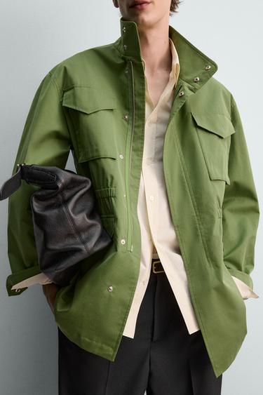 PARKA RELAXED FIT À POCHES - Vert de Zara - Image 6