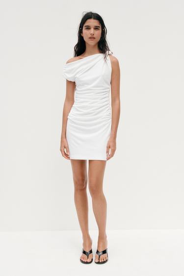 ASYMMETRIC SHORT DRESS - White by Zara - Image 0