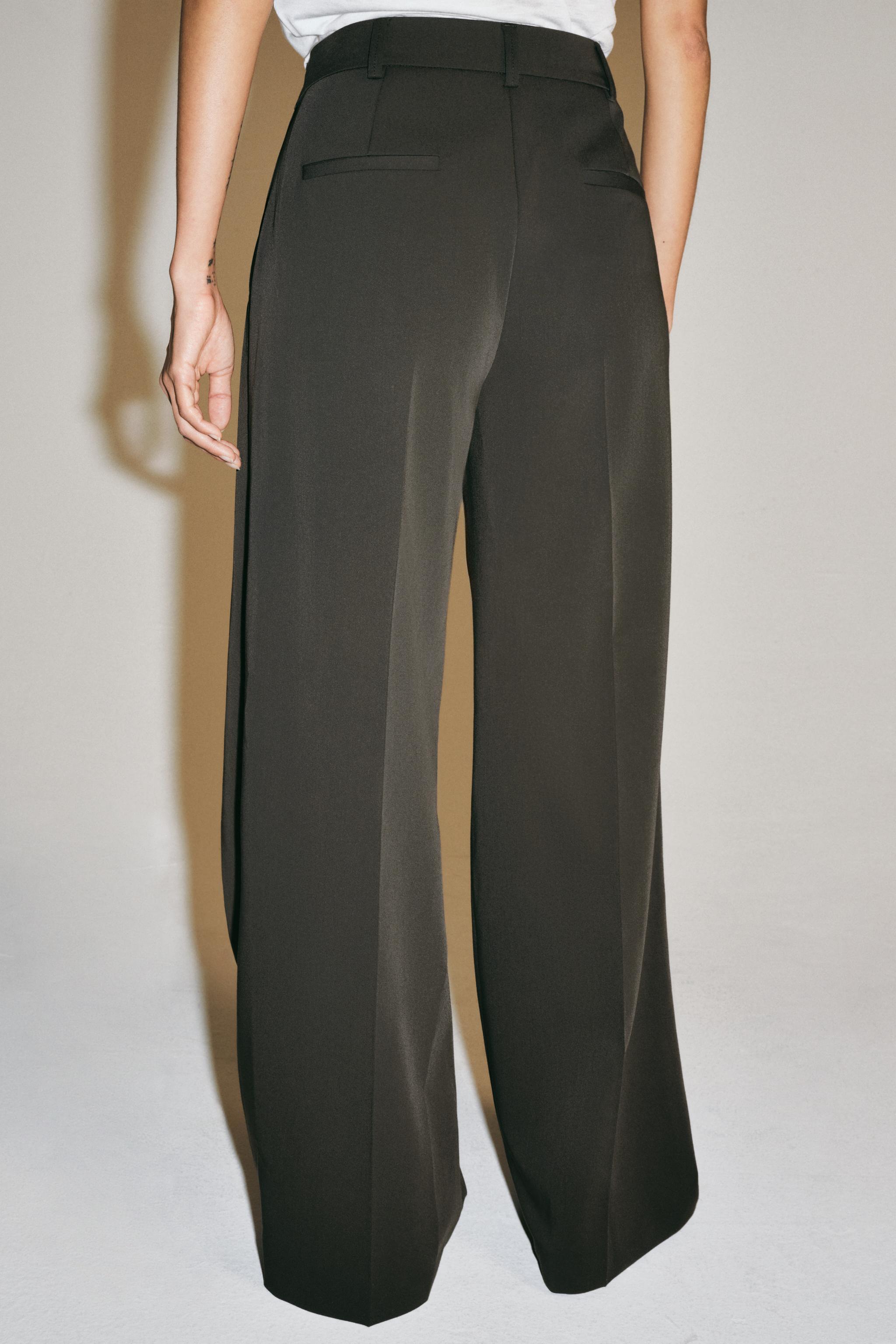 Zara ÖNÜ PİLİLİ ZW COLLECTION PANTOLON görsel 3