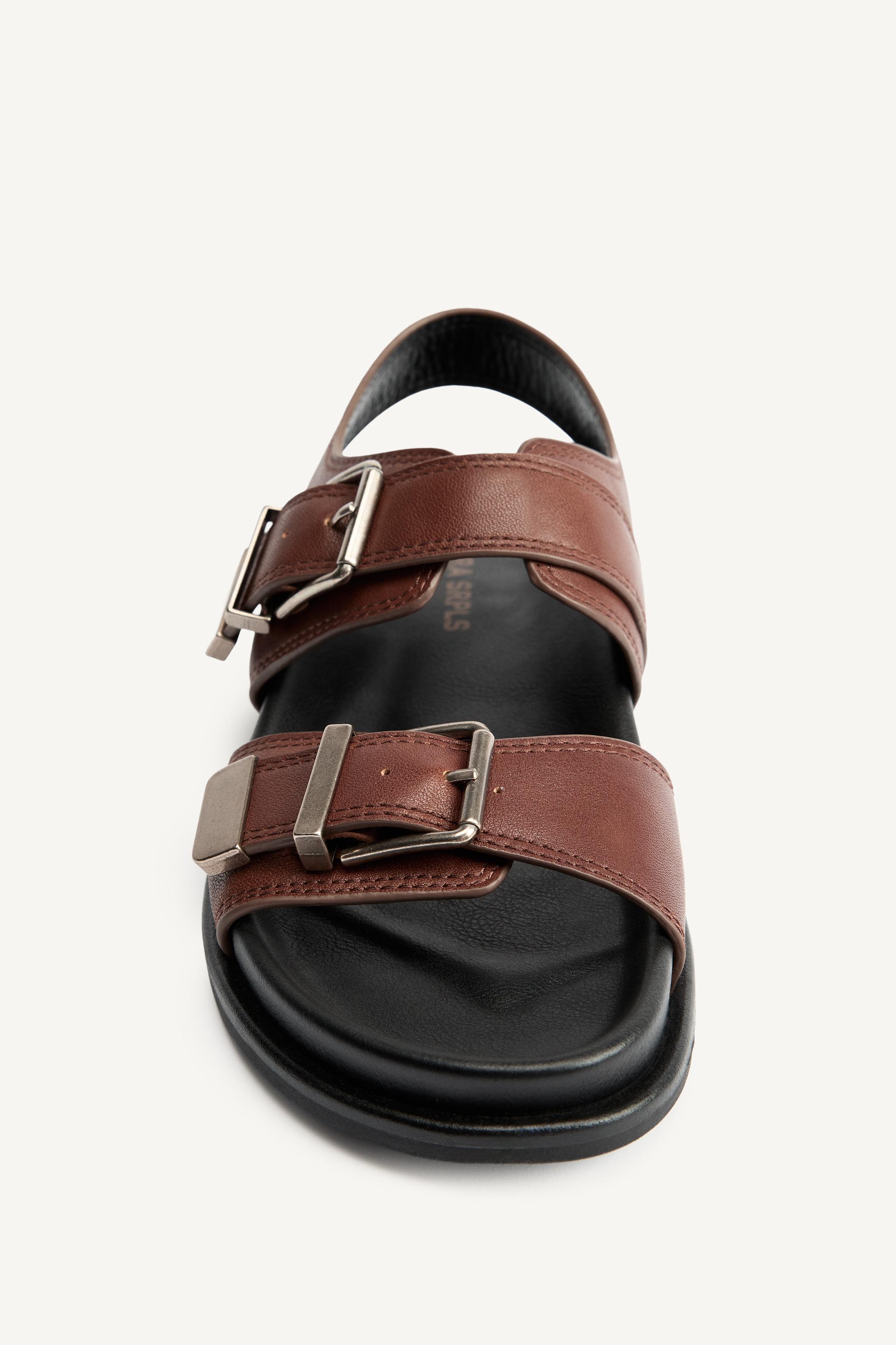 サンダル・ミュール ZARA SRPLS LTHR BCKLD SNDLS 4602/610 LTHR BCKLD SNDLS - ブラウン | ZARA Japan / 日本
