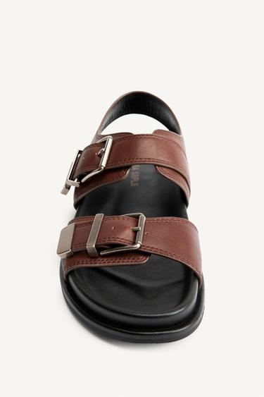 LTHR BCKLD SNDLS - Marron de Zara - Image 5