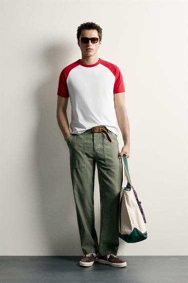 RELAXED FIT COLOR BLOCK PÓLÓ – Piros a ZARA-tól