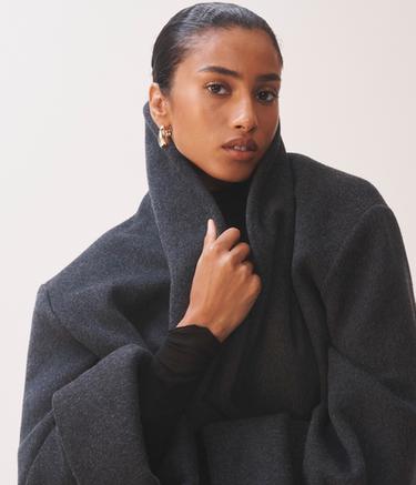 LINDA EVANGELISTA CASHMERE BATHROBE-COAT - Gris moyen de Zara - Image 4