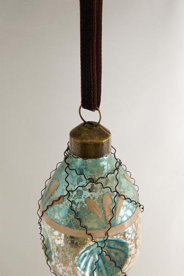 RETRO BAUBLE CHRISTMAS TREE DECORATION - Light blue by Zara - Image 2