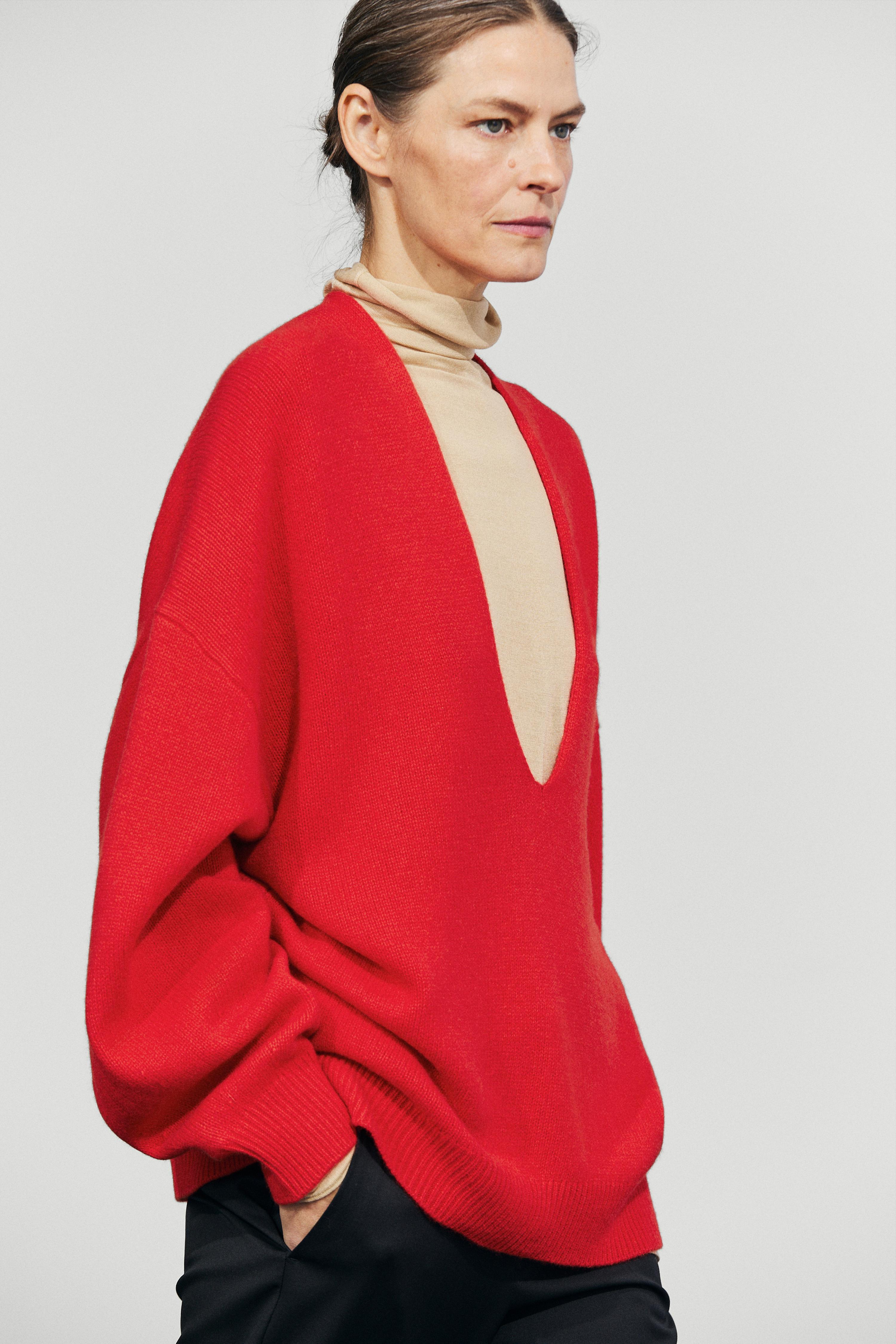 Oversize wool-blend knit sweater
