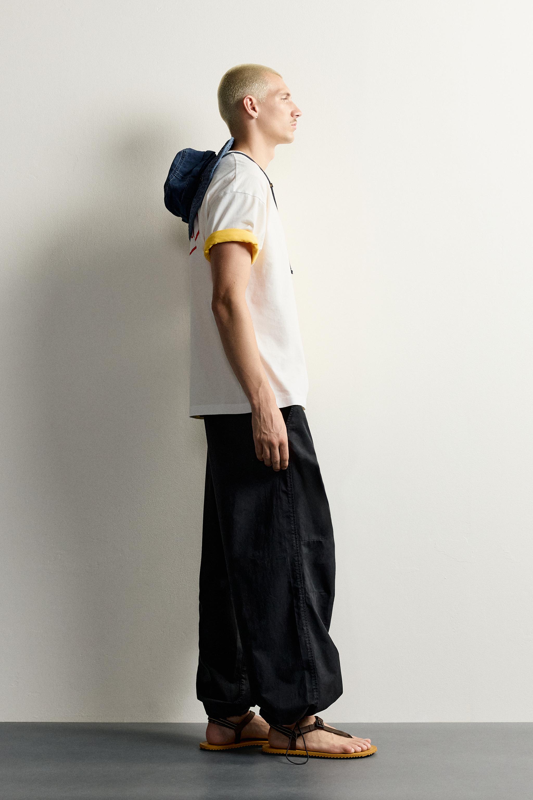 Мужские футболки Zara RELAXED FIT COMBINED GRAPHICS T-SHIRT — фото 4