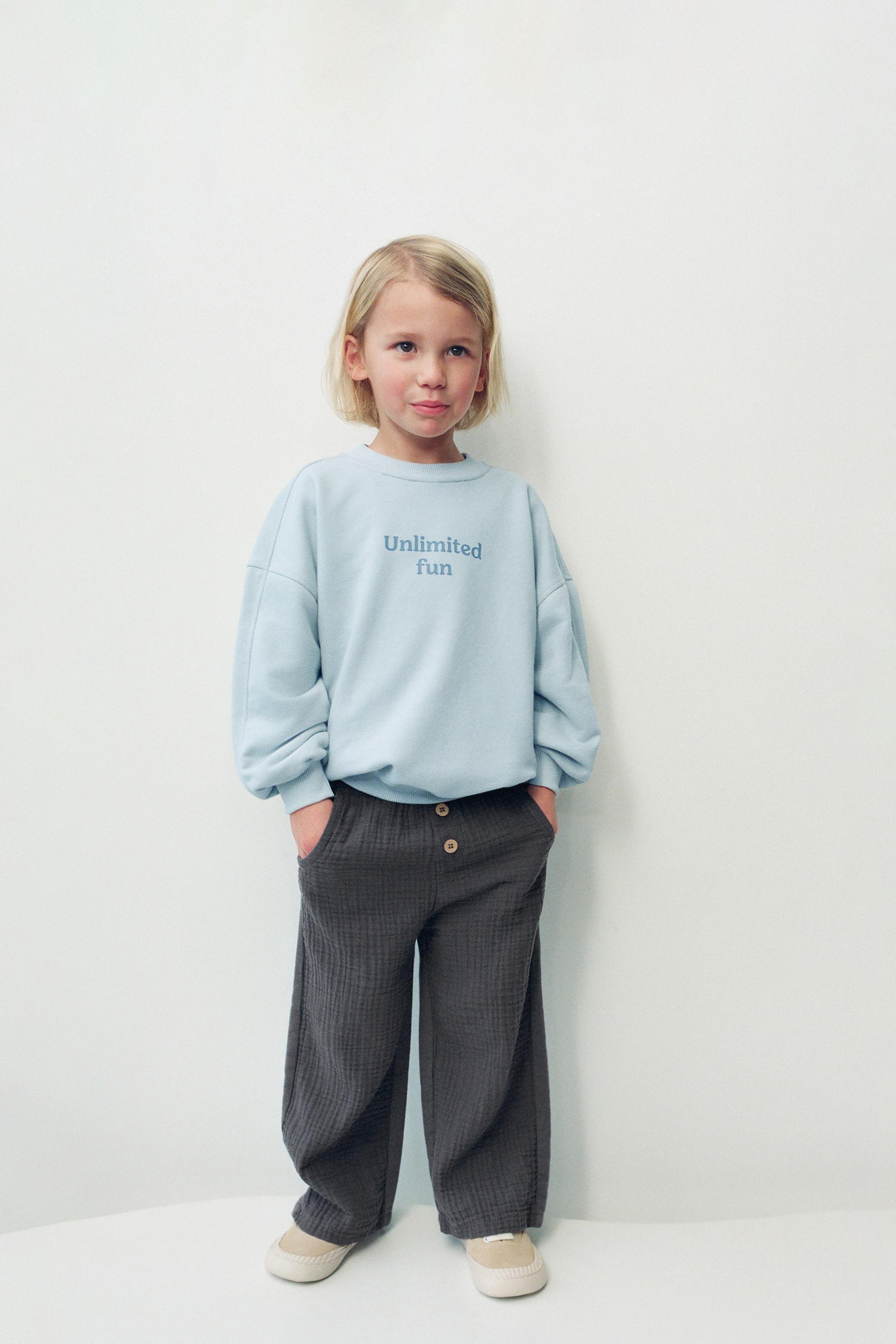 TEXT PRINT SWEATSHIRT - Cornflower blue | ZARA United States