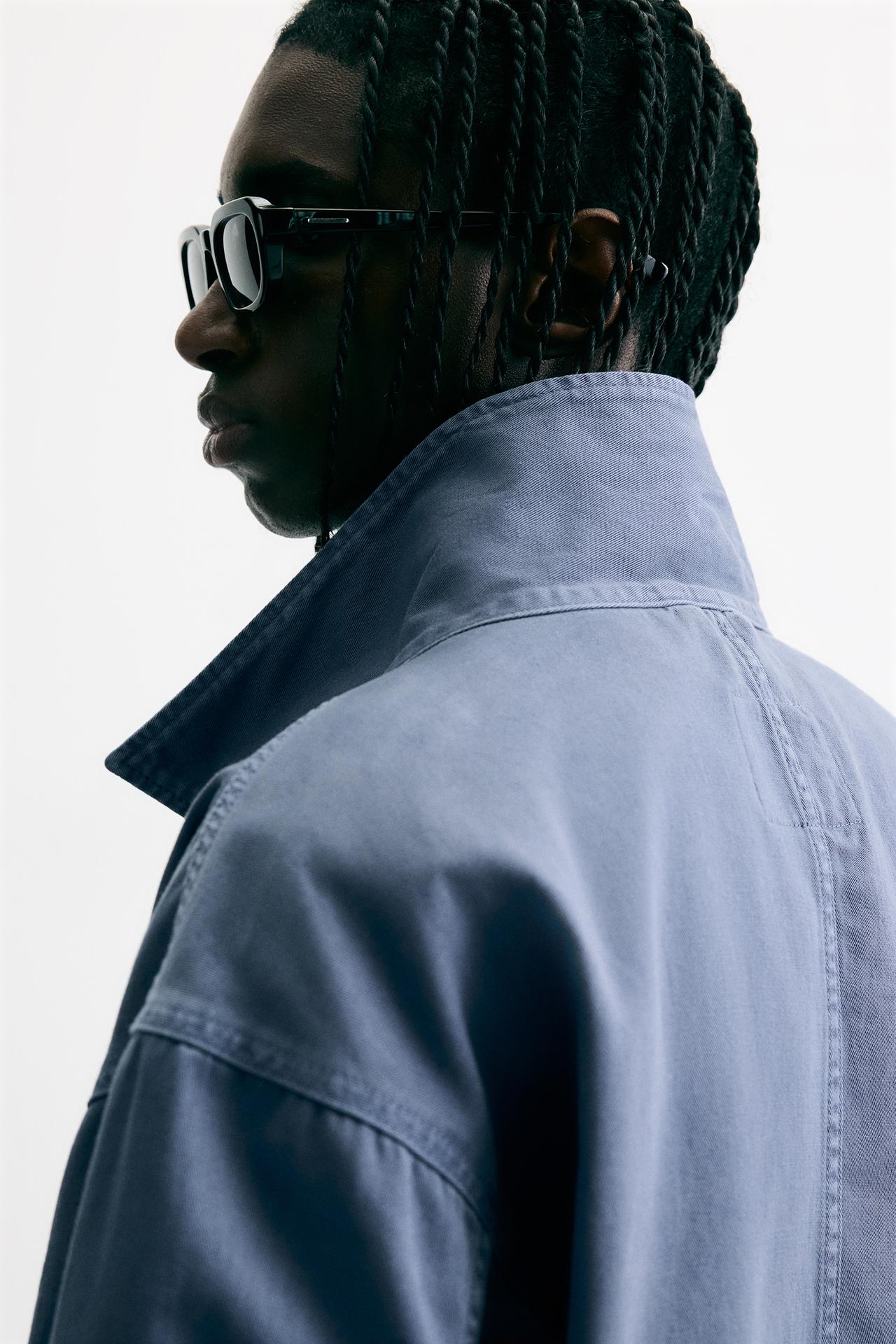 WASHED OVERSHIRT WITH POCKETS - Blue by Zara