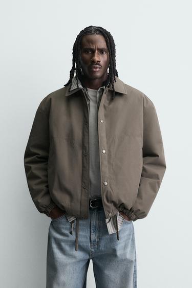 QUILTED TECHNICAL JACKET - Taupe grey by Zara