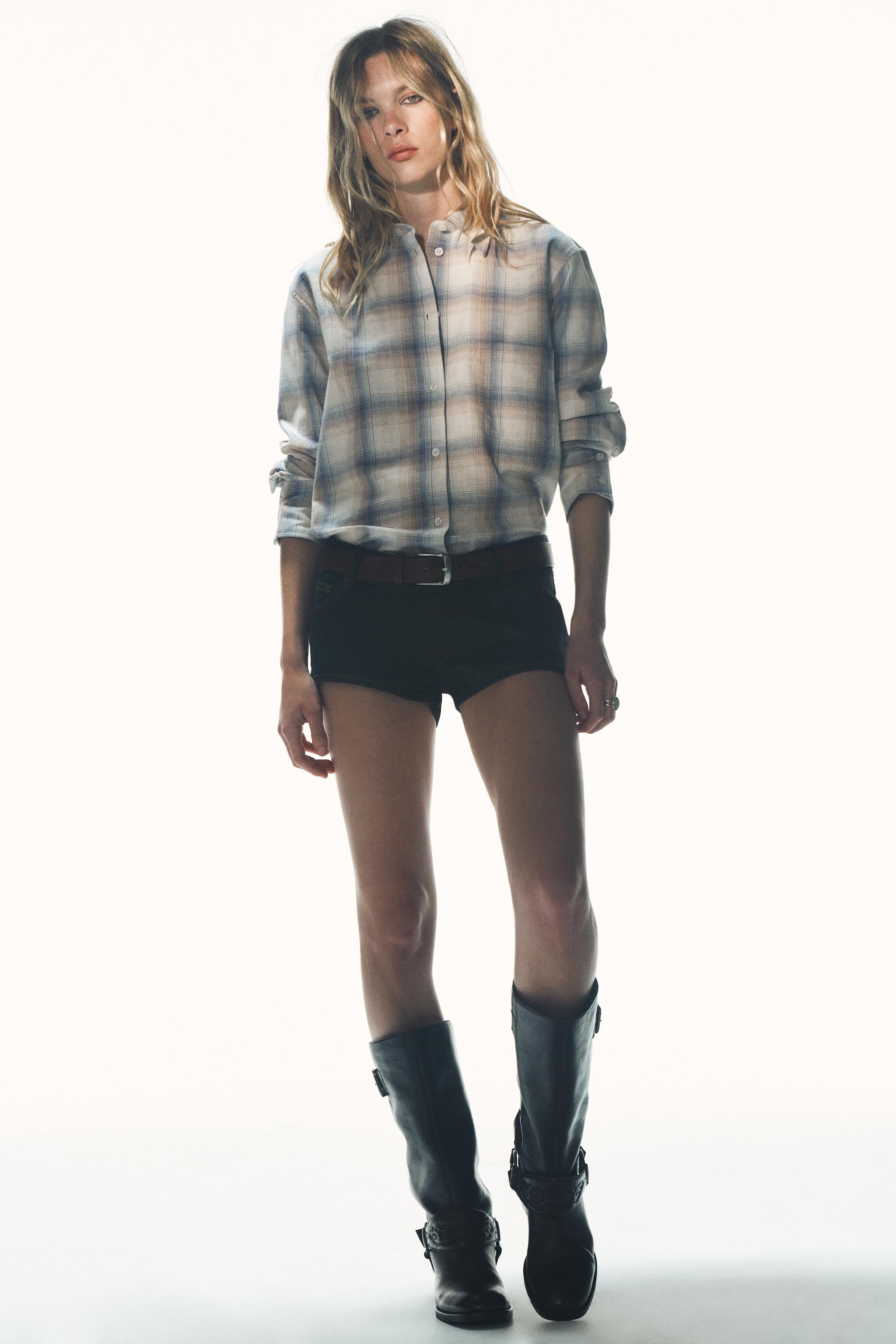 CHEMISE OVERSIZE À CARREAUX AVEC POCHE
