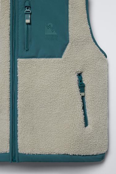 FAUX SHEARLING POLAR FLEECE SKI COLLECTION GILET - Oyster-white by Zara - Image 4