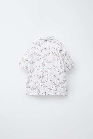 EMBROIDERED SHIRT - Light beige by Zara - Image 1
