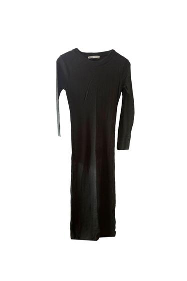 VESTIDO LARGO DE PUNTO GRIS