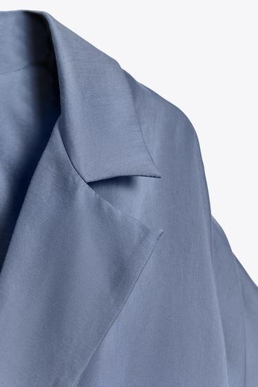 ZW COLLECTION SATIN WRAP DRESS - Blue / Grey by Zara - Image 7