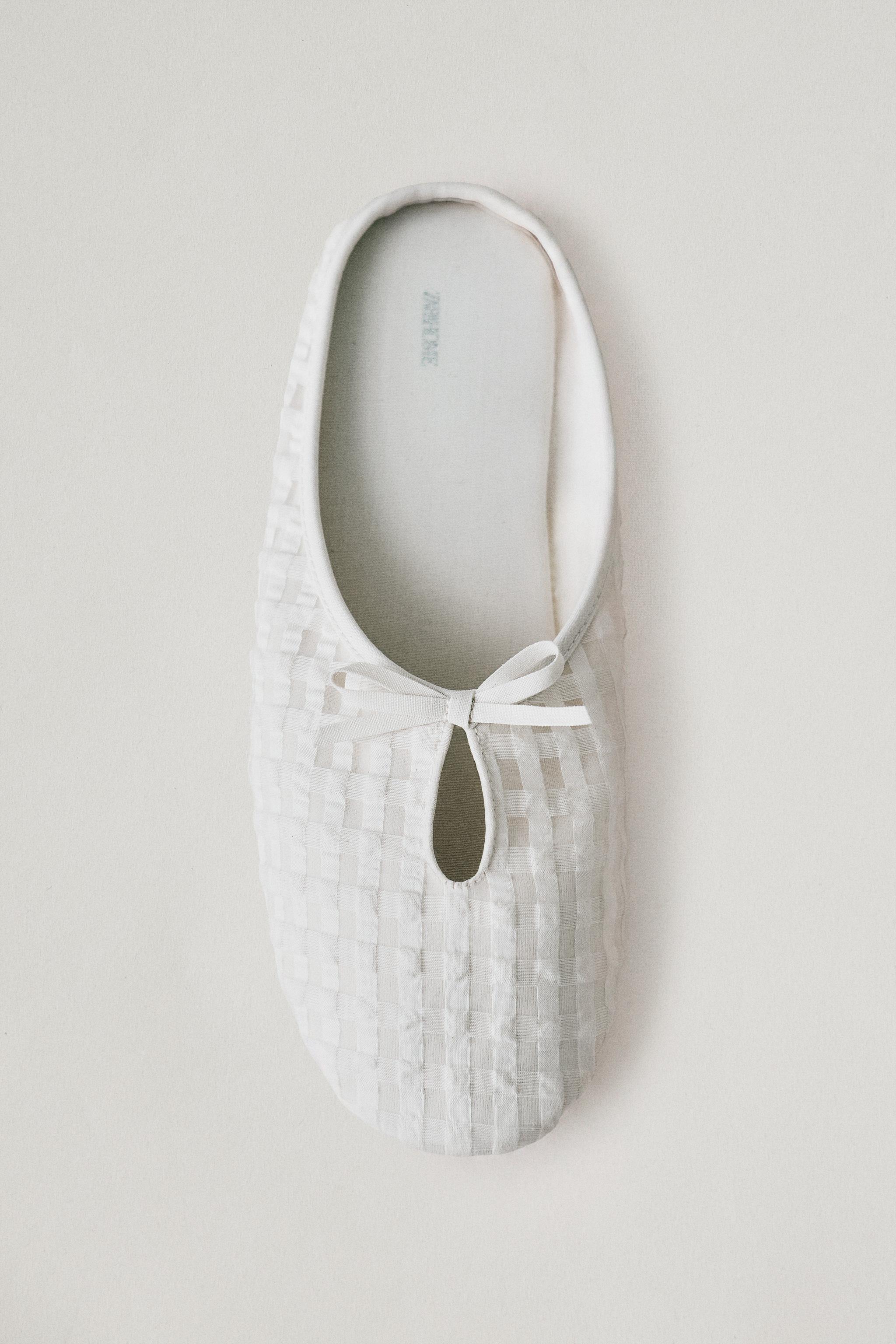 GINGHAM MULE SLIPPERS — Beige