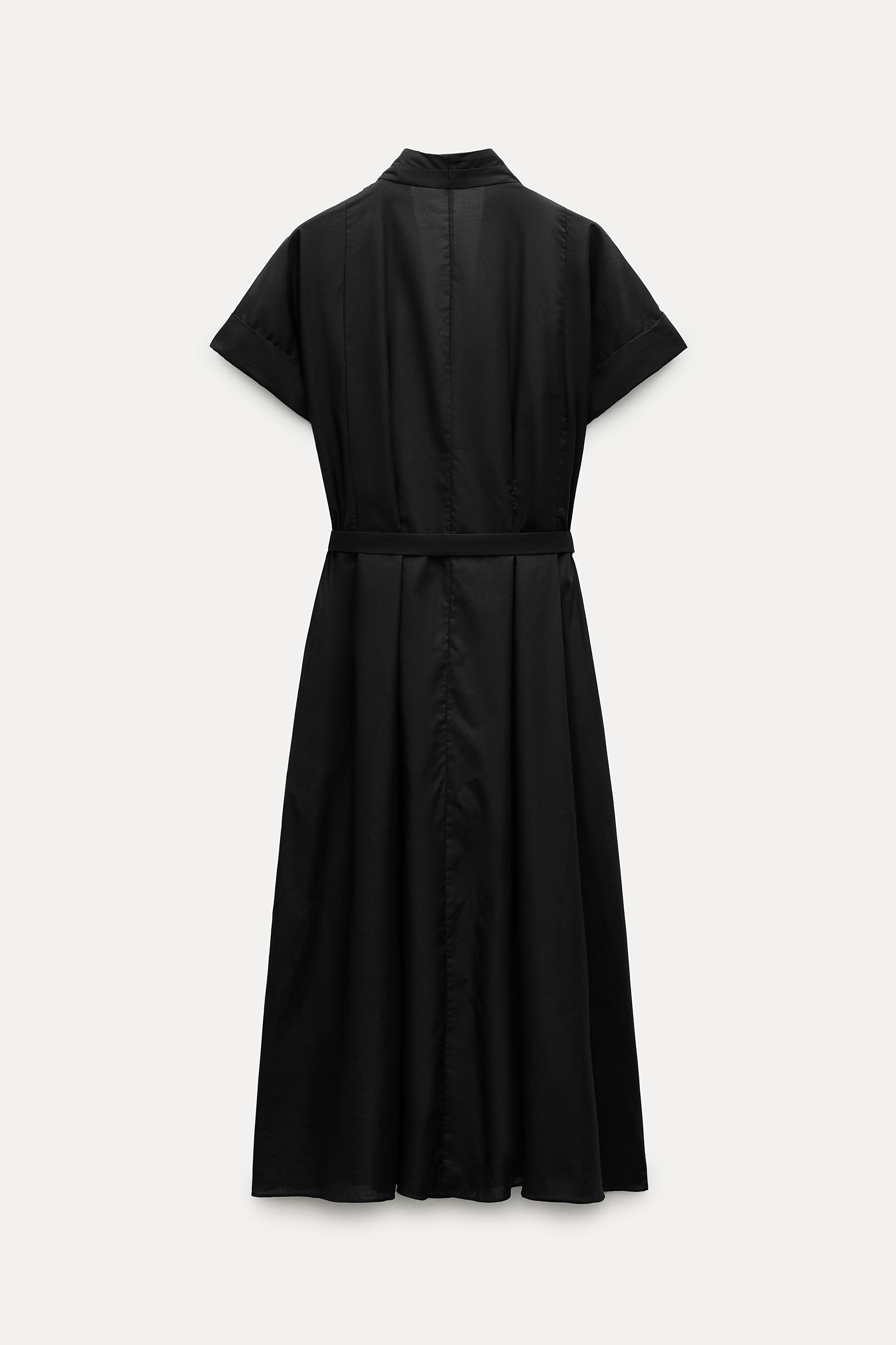 ROBE CHEMISE À CEINTURE COLLECTION ZW - Noir | ZARA France