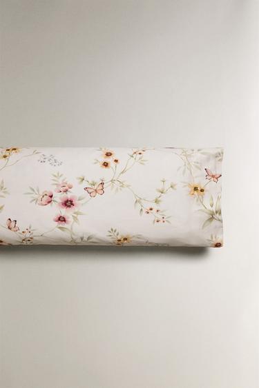TAIE D’OREILLER SATIN IMPRIMÉ FLEUR - Blanc cassé de Zara - Image 4