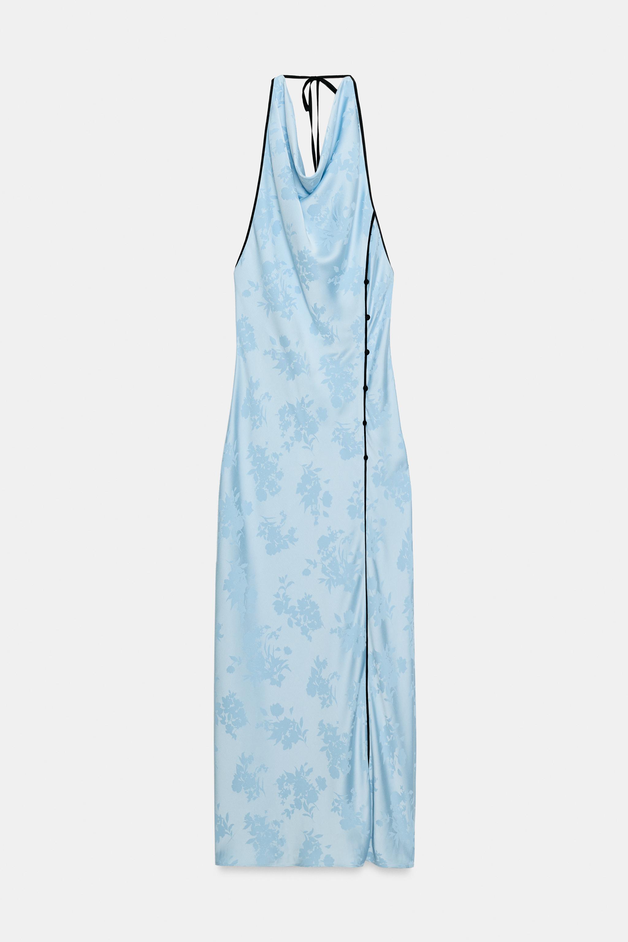 Женские платья Zara FLORAL JACQUARD MIDI DRESS — фото 8