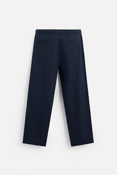 COTTON/LINEN RELAXED FIT TROUSERS - Blue by Zara - Image 6